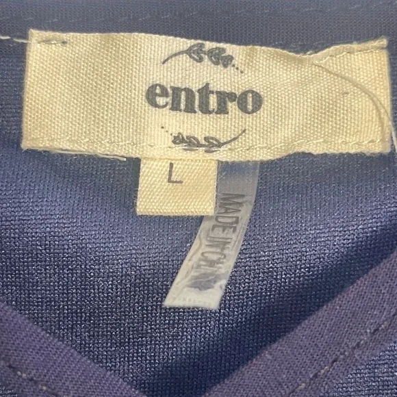 Entro Square Neckline Detail Patterned Dress Size Large - Picture 3 of 13